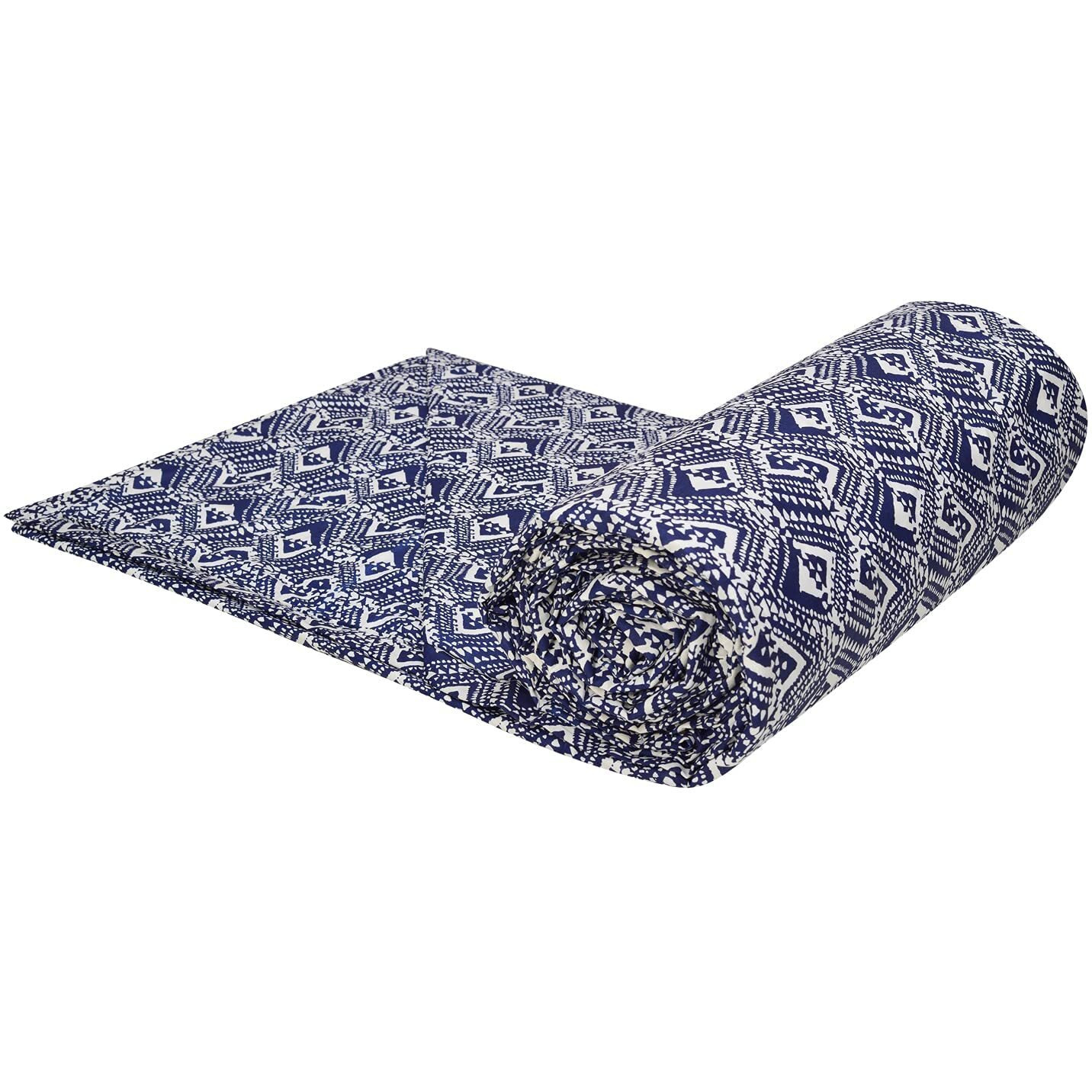 Trance Home Linen Pure Cotton Reversible Dohar Toddler Size | Cotton AC Quilt for Babies | Infants - New Born blanket | Soft Light-Weight Bed Blanket 0-4 Years kids (140cm x 100cm, Navy Blue Abstract)