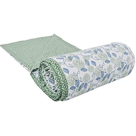 Trance Home Linen Pure Cotton Reversible Dohar Toddler Size | Cotton AC Quilt for Babies | Infants - New Born blanket | Soft Light-Weight Bed Blanket 0-4 Years kids (140cm x 100cm, Spring Green)