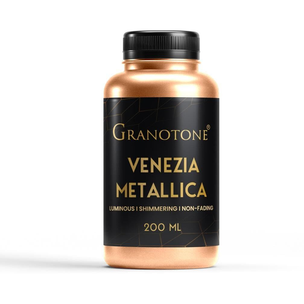 GRANOTONE Venezia Metallic Acrylic Paint 200 ML Extra Sheen Non-Fading Indoor/Outdoor MultiSurface For Artists Hobbyists & Kids Made in India Antique Gold