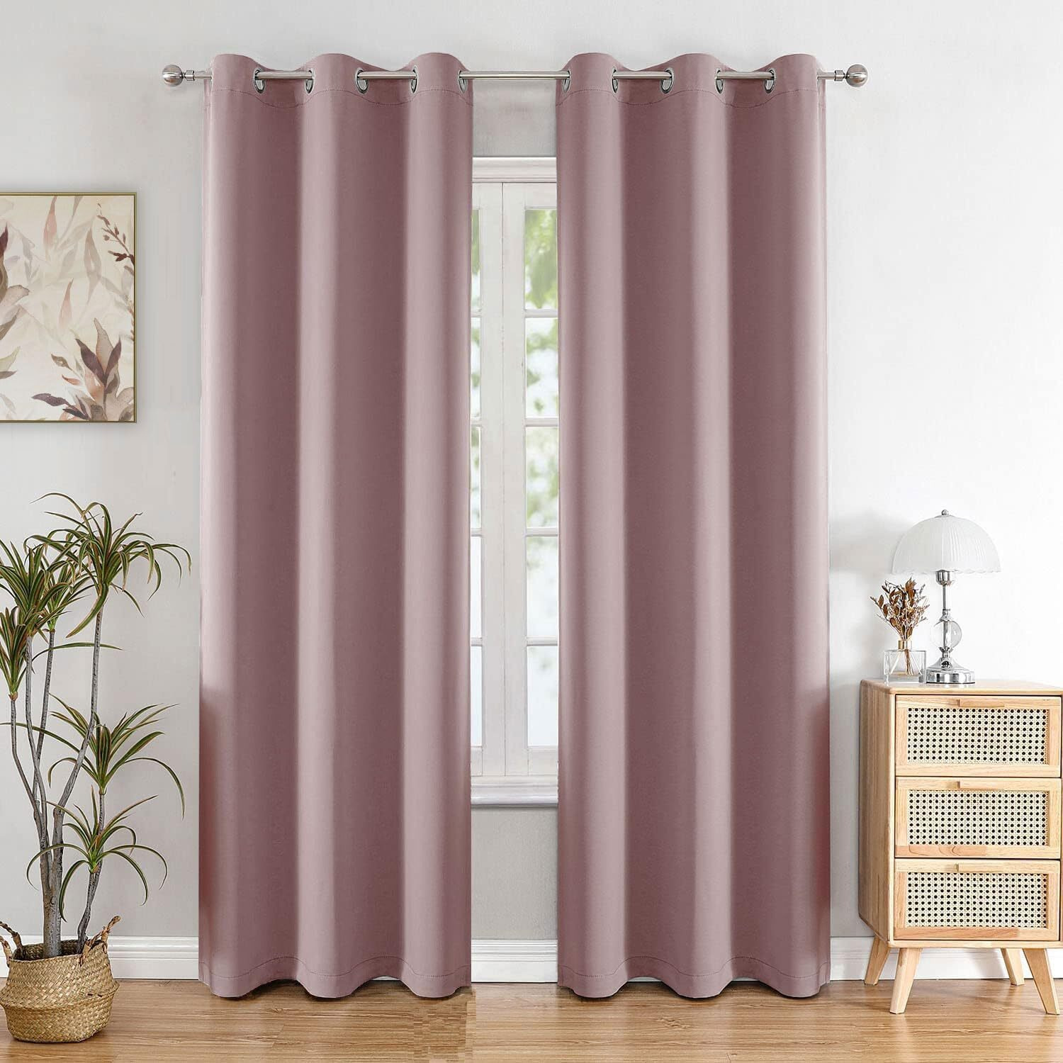 HOMEMONDE 5 Feet Window 75% Room Darkening Blackout Curtains - Pack of 1 Thermal Insulated, Heavy Blackouts, 60 Inches - Dark Lavender