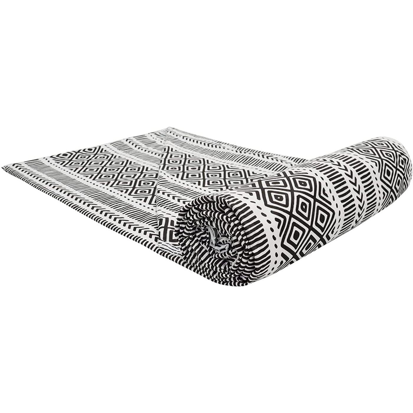 Trance Home Linen Pure Cotton Reversible Dohar Toddler Size | Cotton AC Quilt for Babies | Infants - New Born blanket | Soft Light-Weight Bed Blanket 0-4 Years kids (140cm x 100cm, Aztec Black)