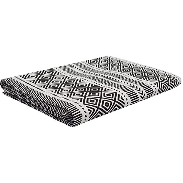 Trance Home Linen Pure Cotton Reversible Dohar Toddler Size | Cotton AC Quilt for Babies | Infants - New Born blanket | Soft Light-Weight Bed Blanket 0-4 Years kids (140cm x 100cm, Aztec Black)
