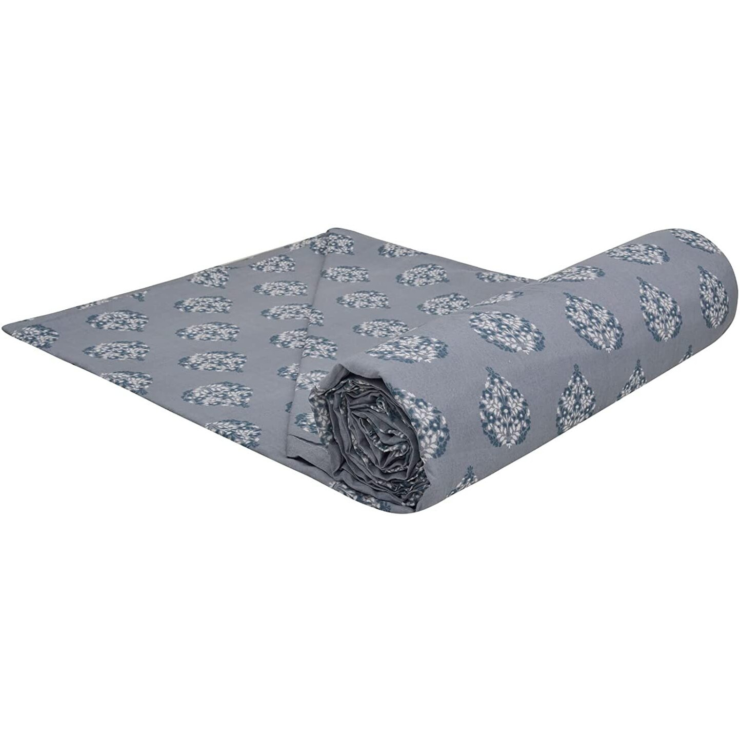 Trance Home Linen Pure Cotton Reversible Dohar Toddler Size | Cotton AC Quilt for Babies | Infants - New Born blanket | Soft Light-Weight Bed Blanket 0-4 Years kids (140cm x 100cm, Aurora Grey)