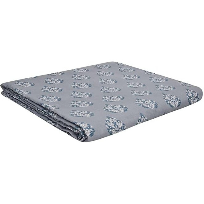 Trance Home Linen Pure Cotton Reversible Dohar Toddler Size | Cotton AC Quilt for Babies | Infants - New Born blanket | Soft Light-Weight Bed Blanket 0-4 Years kids (140cm x 100cm, Aurora Grey)
