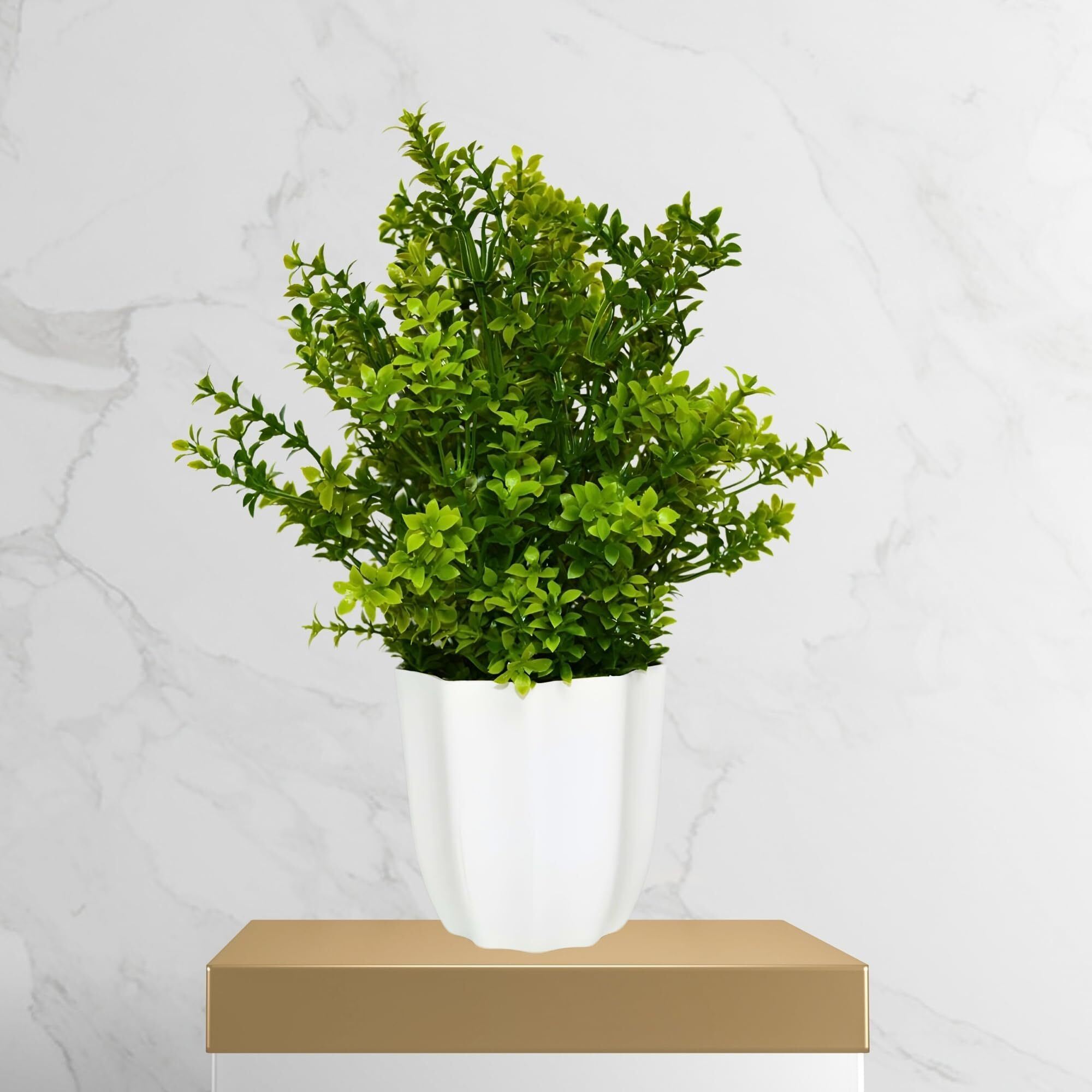 fancymart Artificial Plant Gardenia Leaves in Pot Perfect Potted Decoration for Home Living Room & Office Spaces Height - 30cm