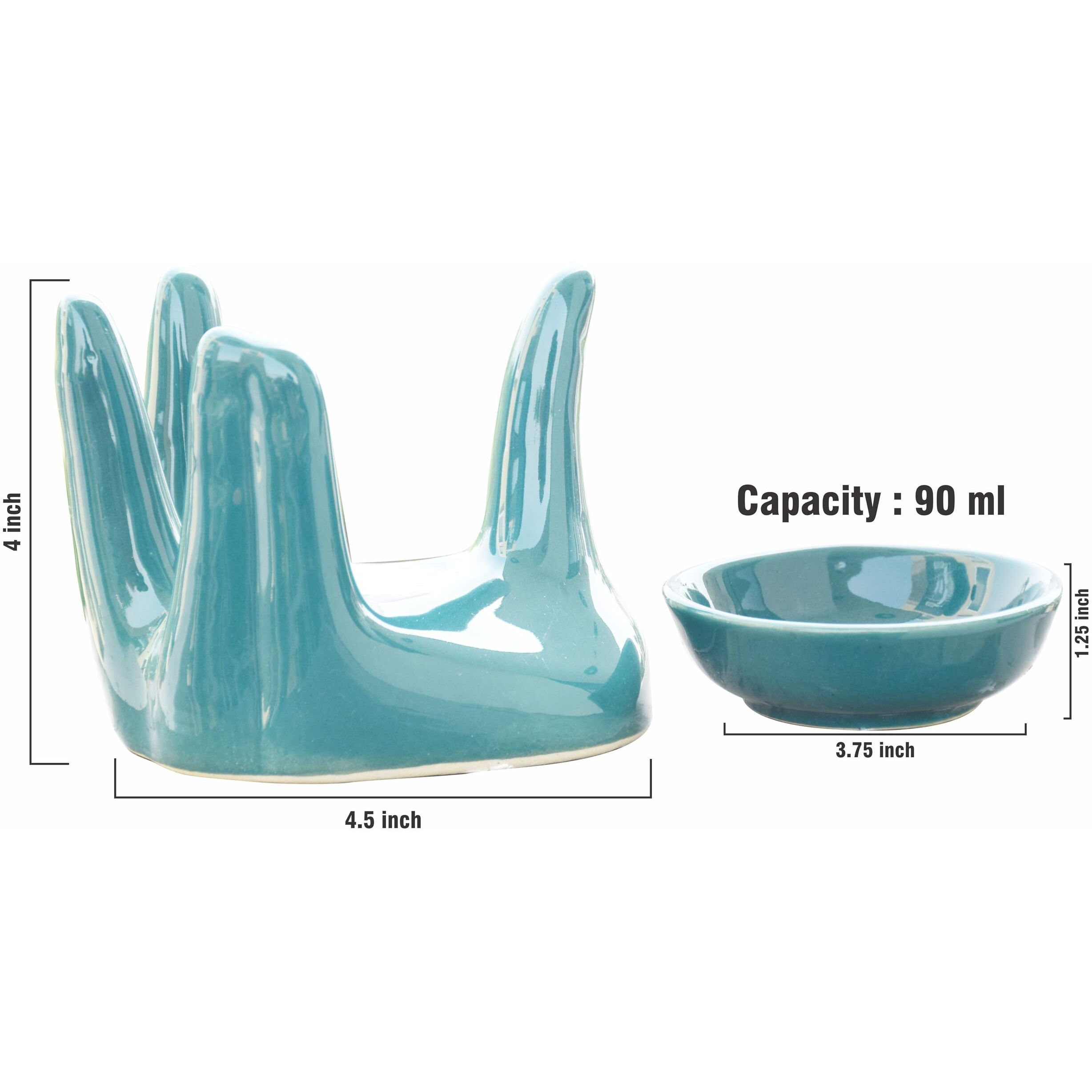 Pure Source India Oil Burner for Home, Office, with 1 Tea Light Candle, Made by Porcelain (Green)