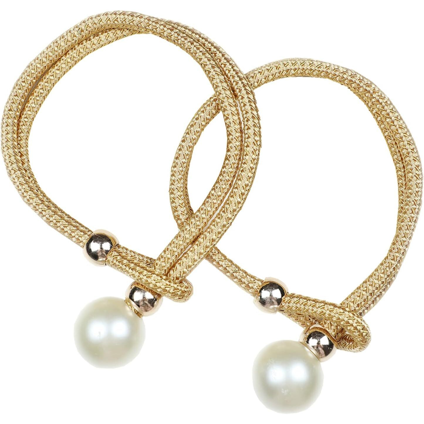 Home Cloud Adjustable Length Braided Rope Indoor Home Decor Hanging Ball Curtain Tieback (Gold)