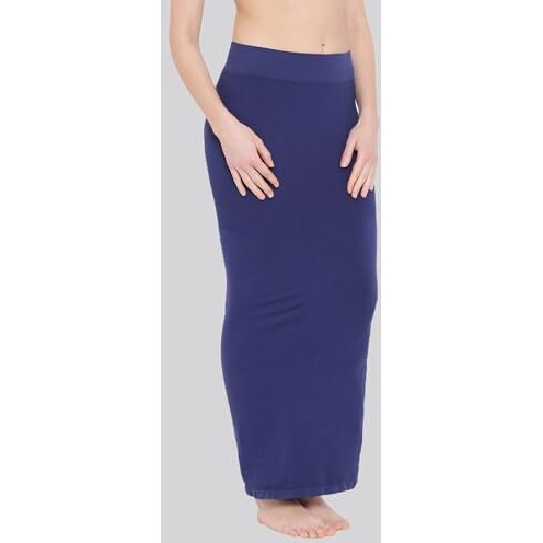 Clovia Womens Petticoat Style Saree Shapewear with Side Slit (SW0023P08_Blue_M)