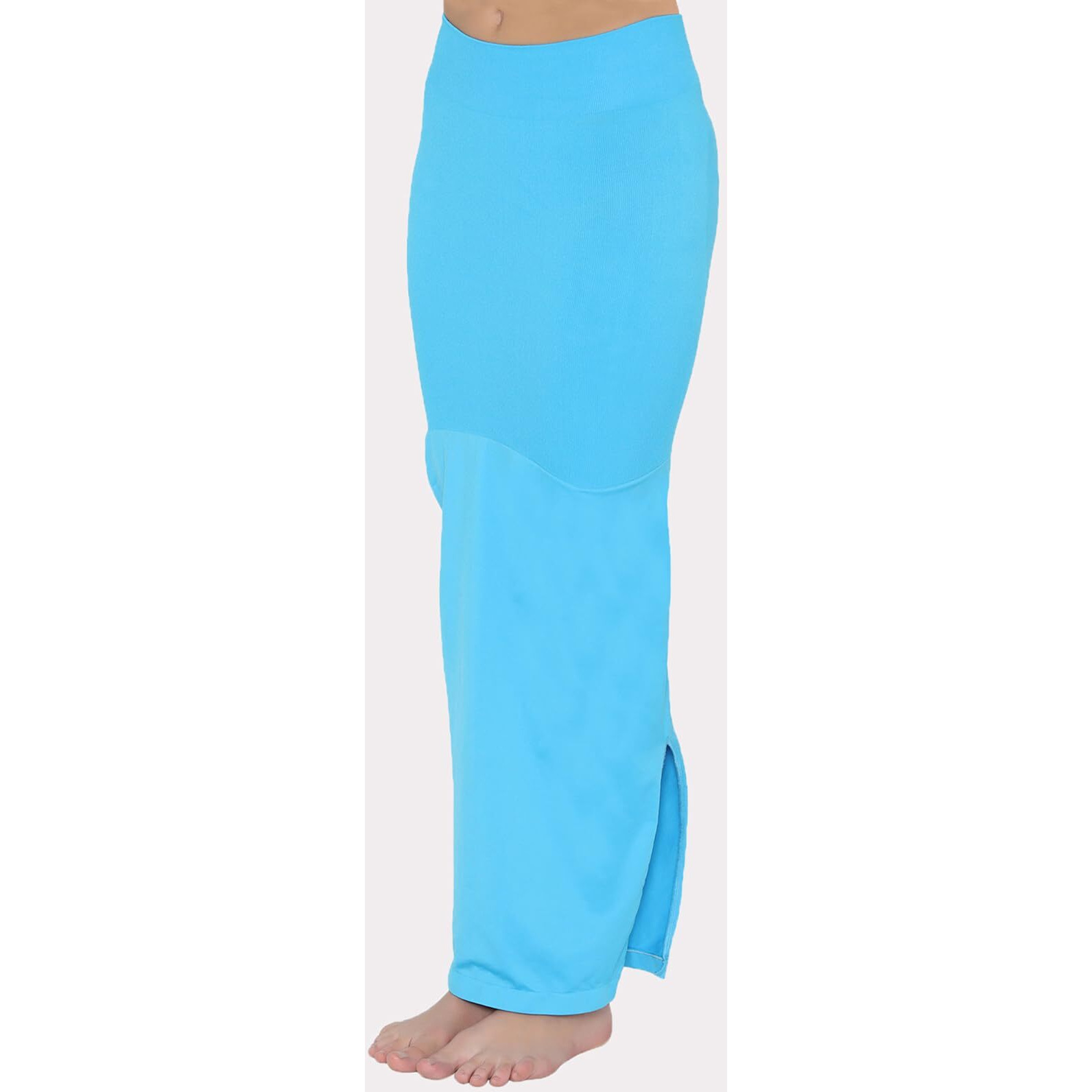 Clovia Womens Petticoat Style Saree Shapewear with Side Slit (SW0023P47_Blue_L)