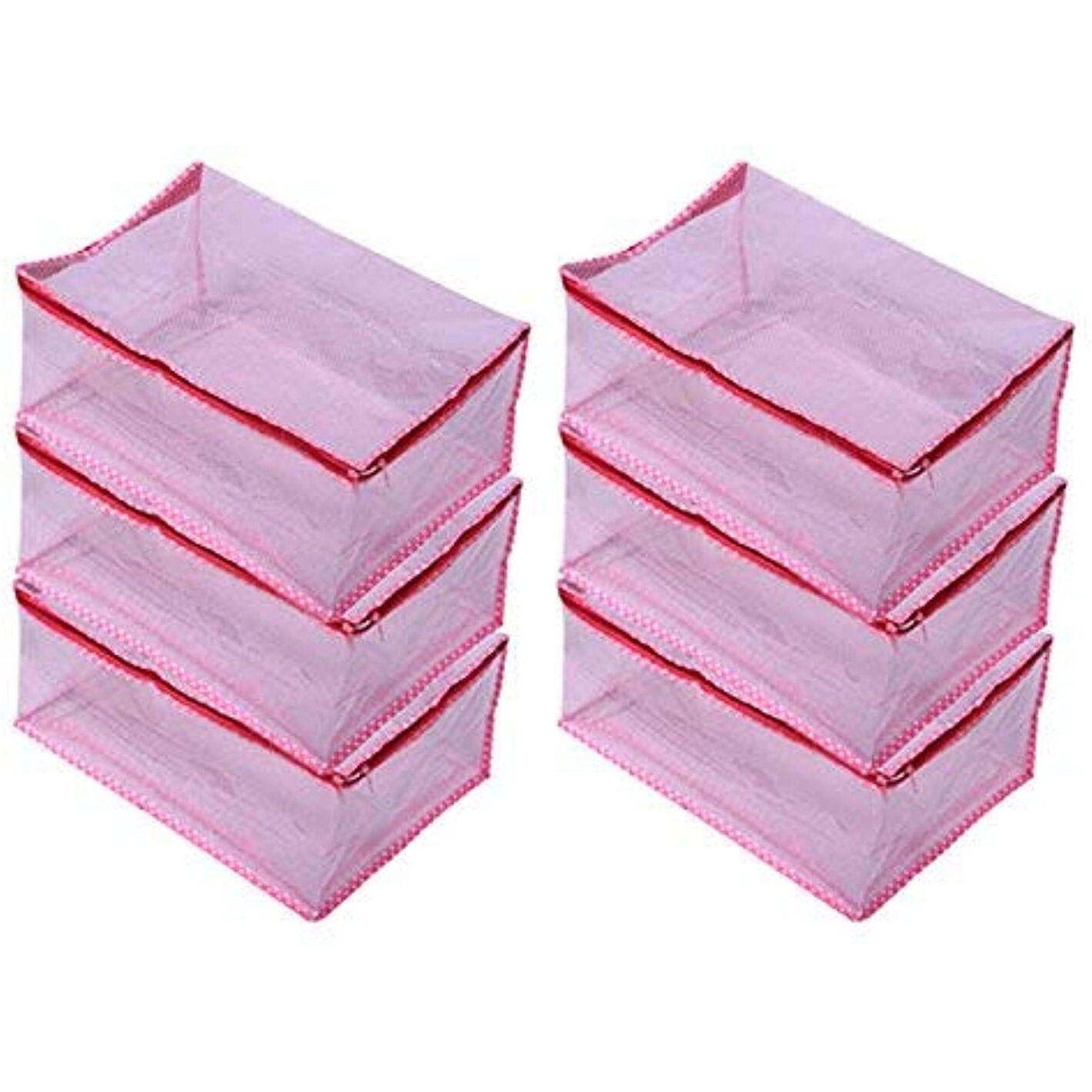 Kuber Industries 6 Piece PVC Saree Cover Set, Pink