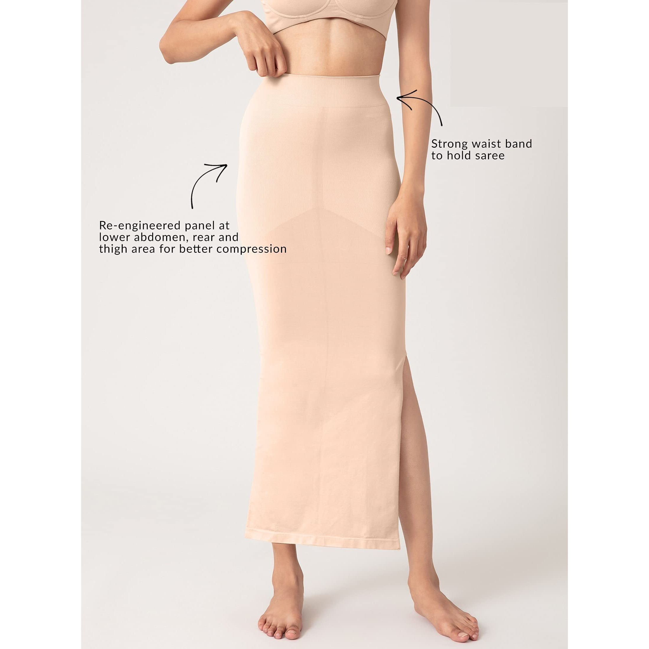 NYKD Seamless Spandex Saree Shapewear for Women PetticoatPeticote Saree Shapewear, NYSH01, Skin(Cuban Sand), XXL, 1N