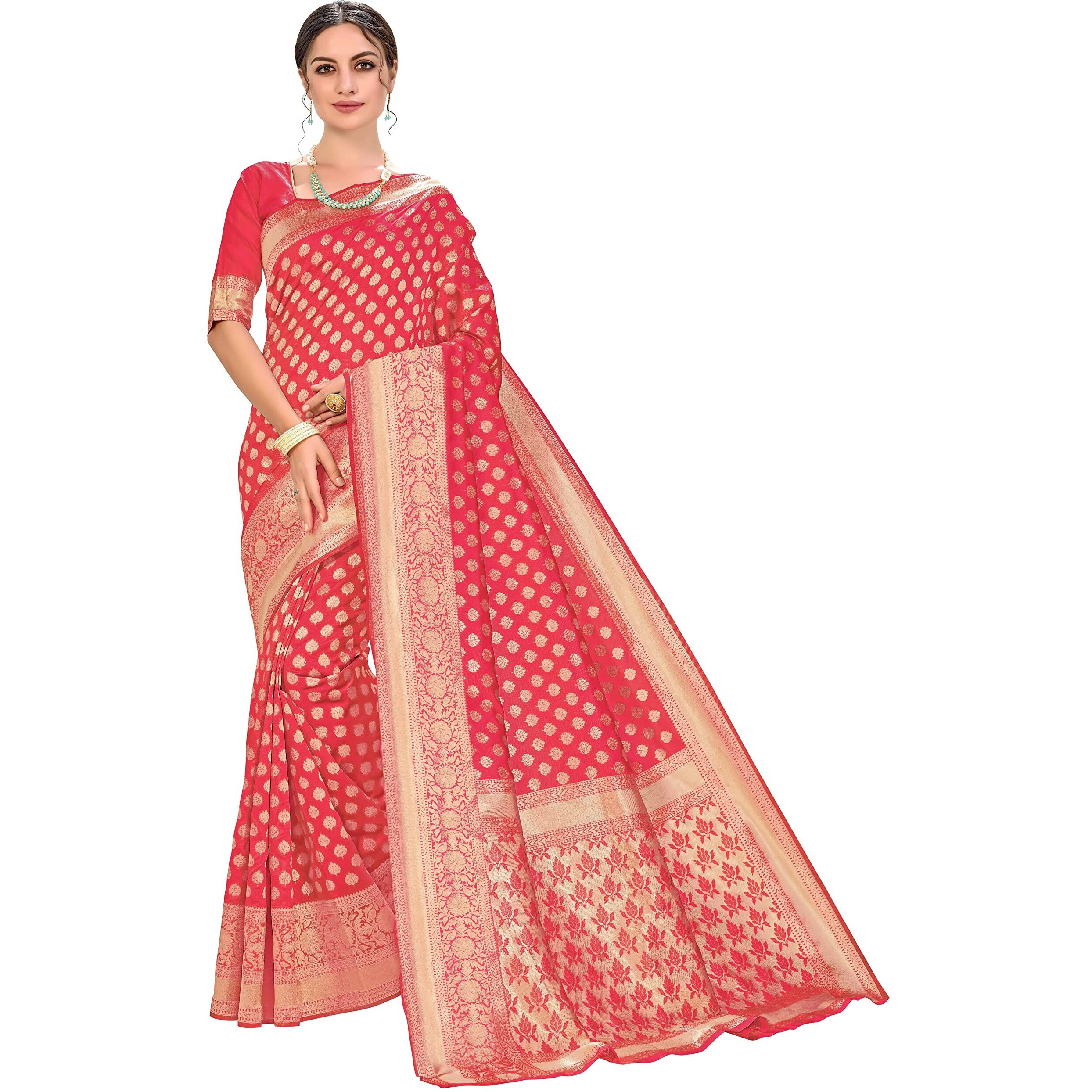 Glory Sarees Womens Kanchipuram Style Art Silk Saree With Blouse Piece (kara115_Gajari)