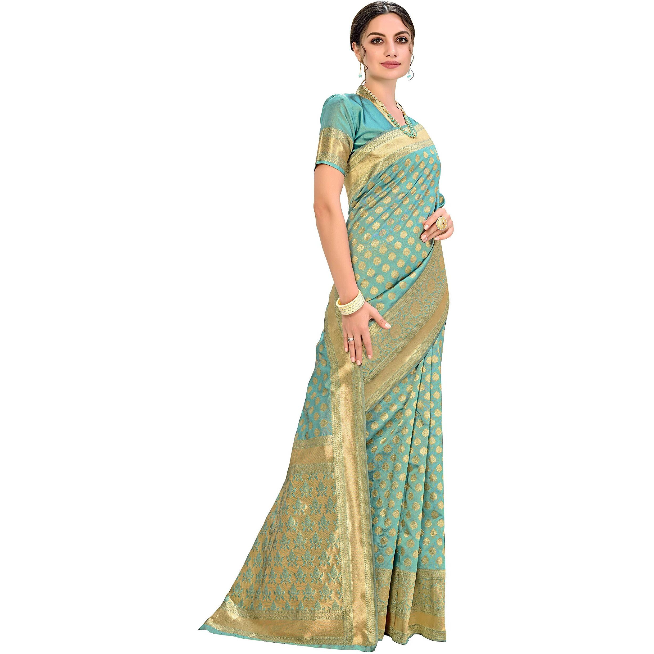 Glory Sarees Womens Art Silk Kanchipuram Saree (kara115pastelgreen_Pastel Green)