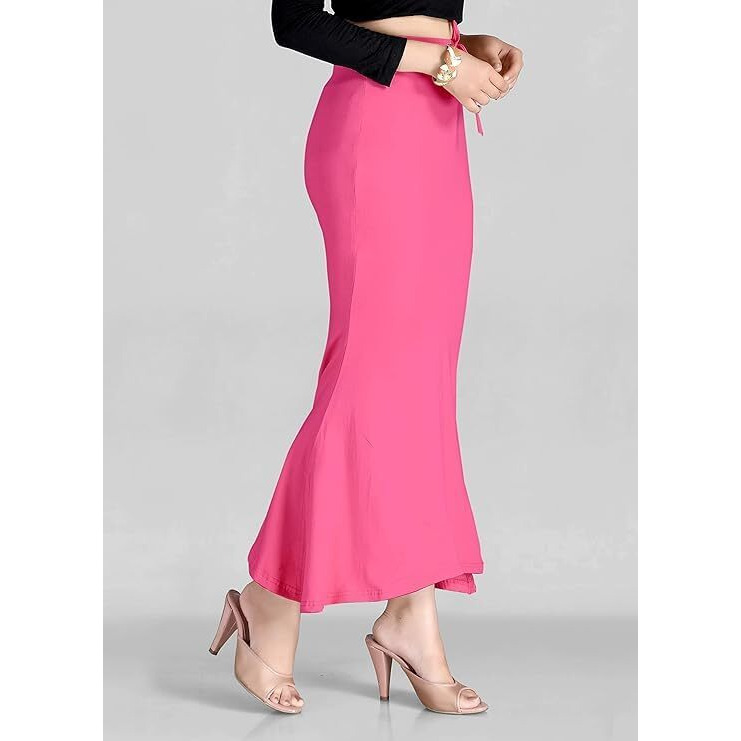 Symvi Cotton Blended Saree Shapewear for Woman (S, Pink)