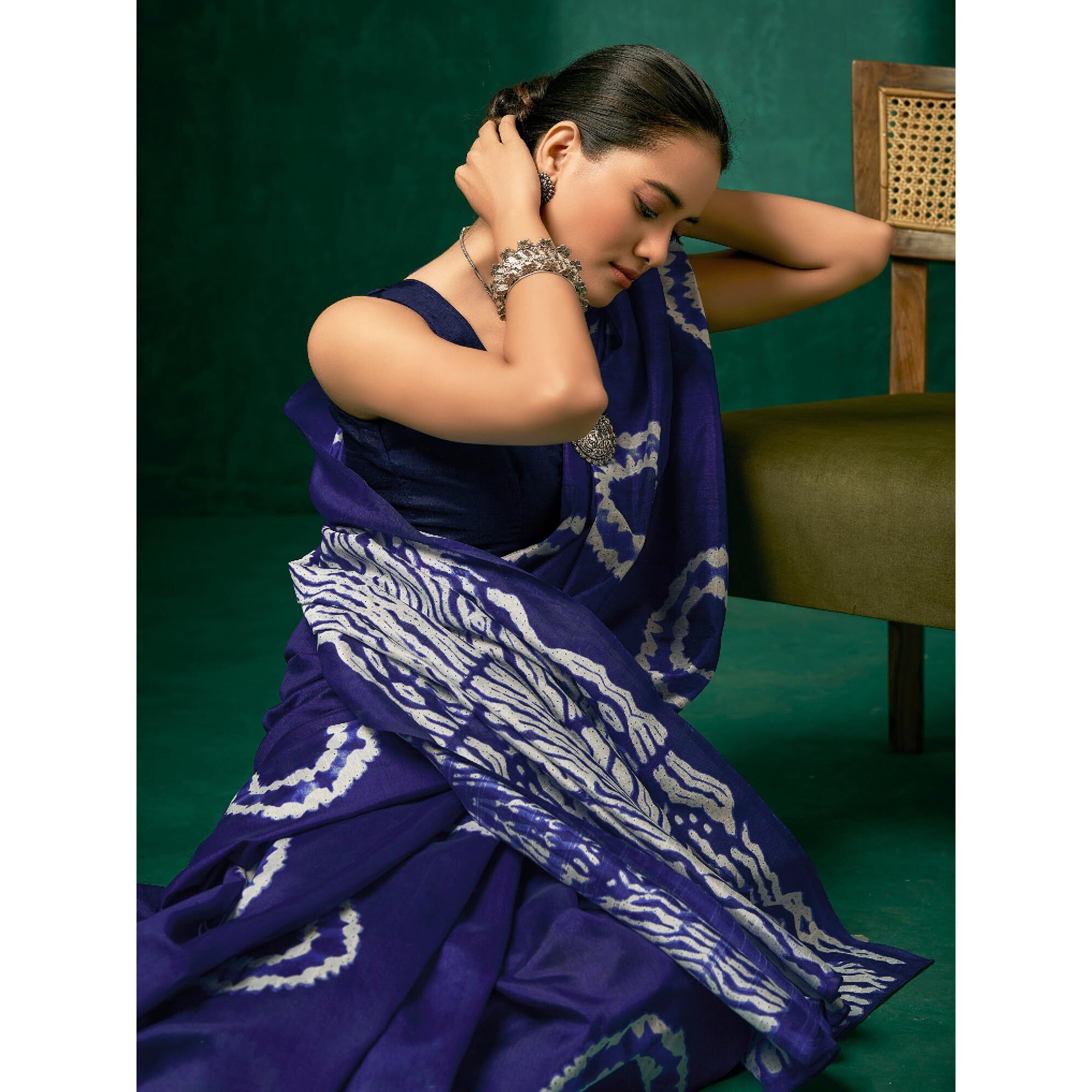 AKHILAM Womens Printed Bhagalpuri Silk Saree With Unstitched Blouse Piece (Purple_23WOM23911_HS)