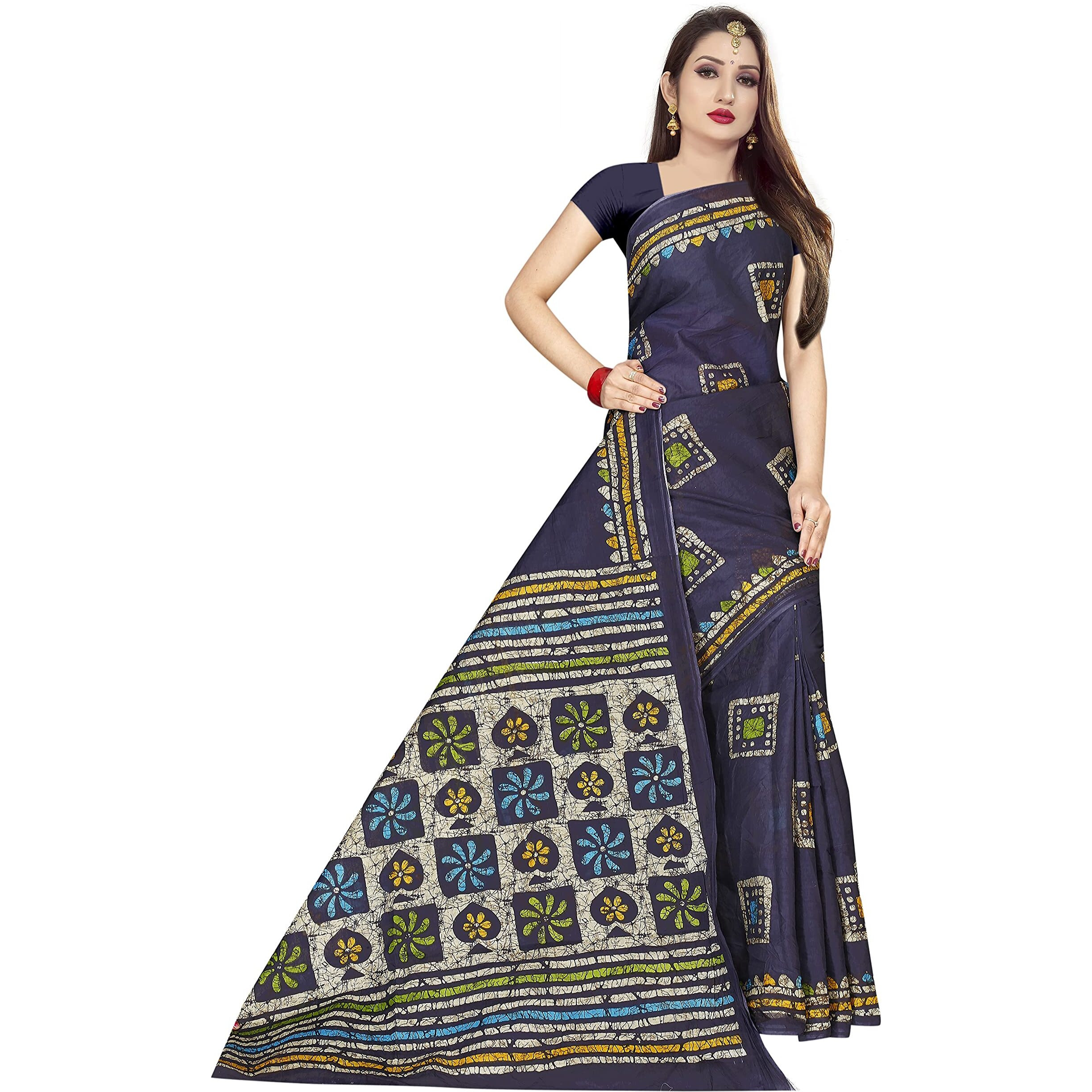 TAMAIRA FASHION Womens Plain Cotton Saree (AB2_Grey)