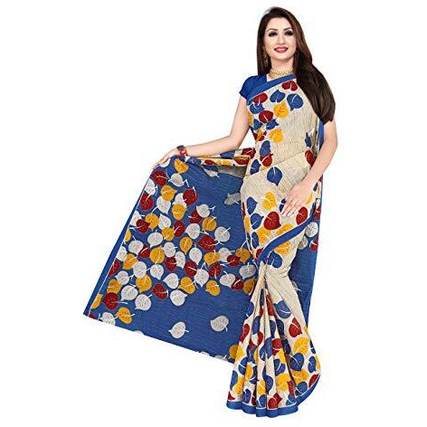 TAMAIRA FASHION Womens Plain Cotton Saree (2158_Blue)