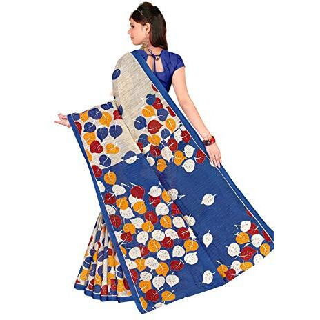 TAMAIRA FASHION Womens Plain Cotton Saree (2158_Blue)