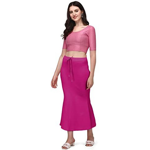 BUYONN Saree Shapewear for Women, Saree Shapewear Petticoat for Women, Lycra Saree Shaper for Saree (2XL, Pink)