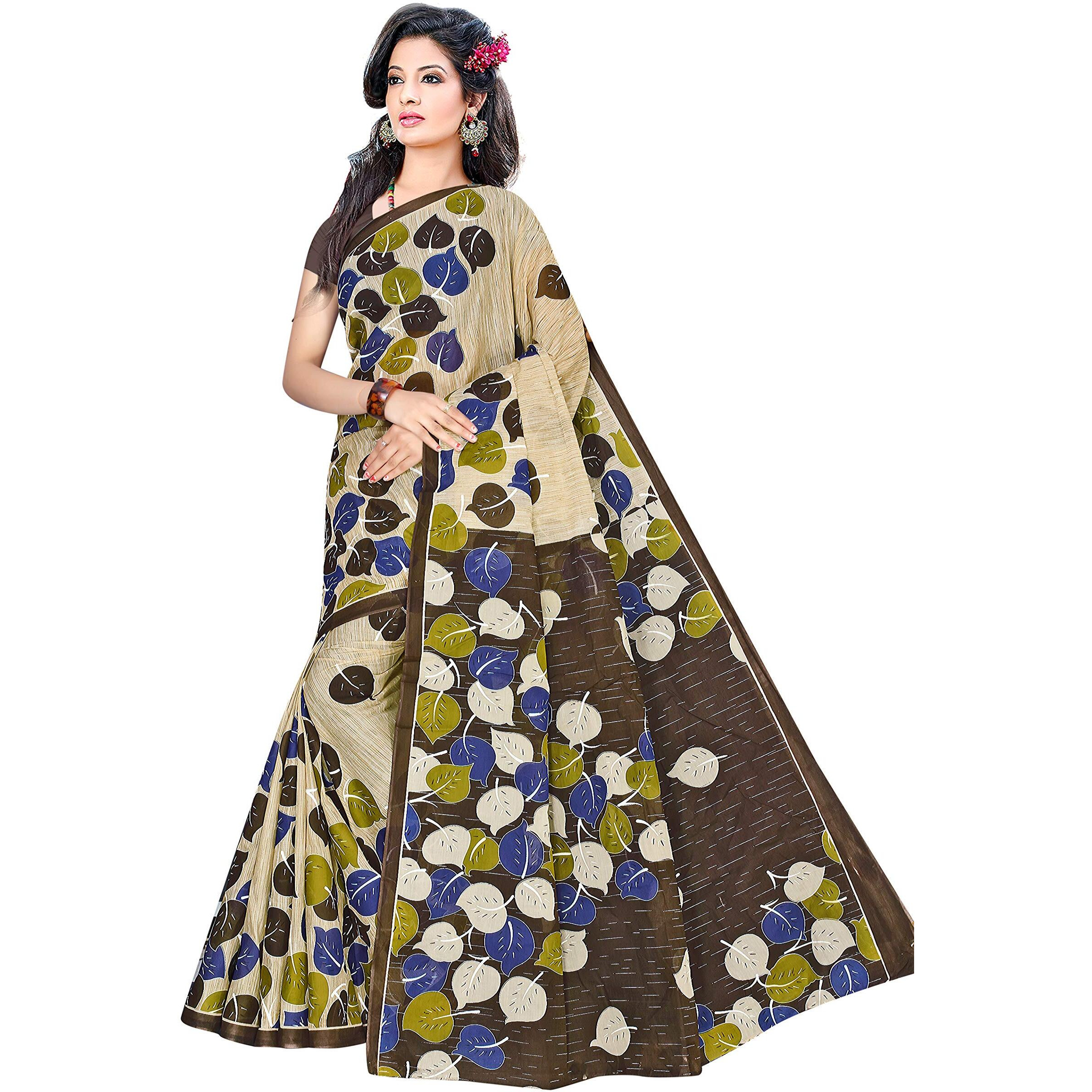 TAMAIRA FASHION Womens Plain Weave Pure Cotton Saree Without Blouse Piece(2158_Grey)