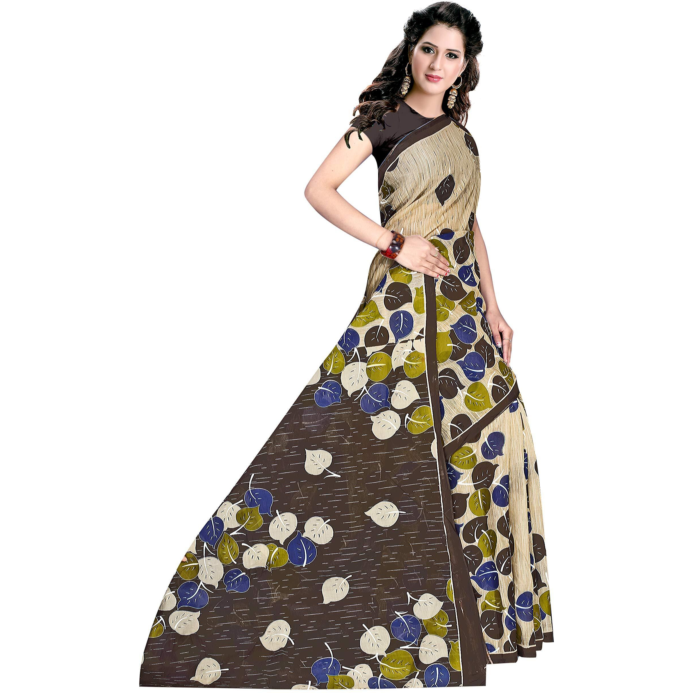 TAMAIRA FASHION Womens Plain Weave Pure Cotton Saree Without Blouse Piece(2158_Grey)