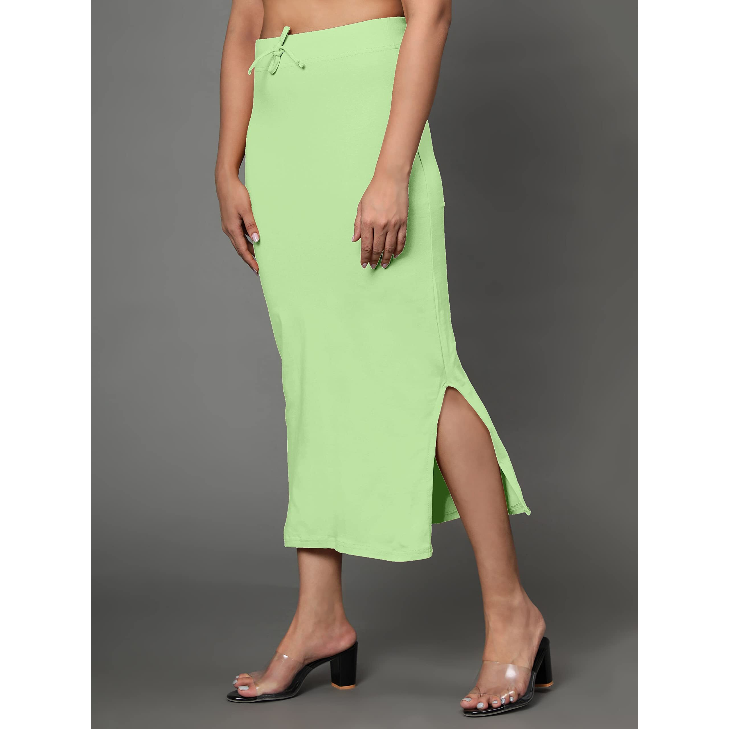 Jaanvi fashion Womens Cotton Mermaid Saree Shapewear,Petticoat,Skirt, Comfortwear (Mermaid-Moss-Green-s)