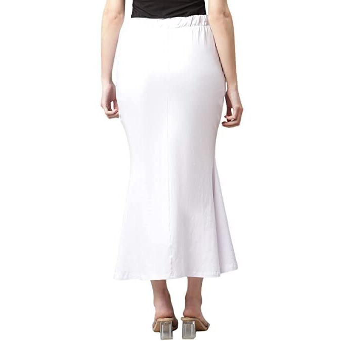 GRECIILOOKS Microfiber Saree Shapewear Petticoat for Women, Cotton Blended Shape Wear for Saree(White&Dark-Pink_M)