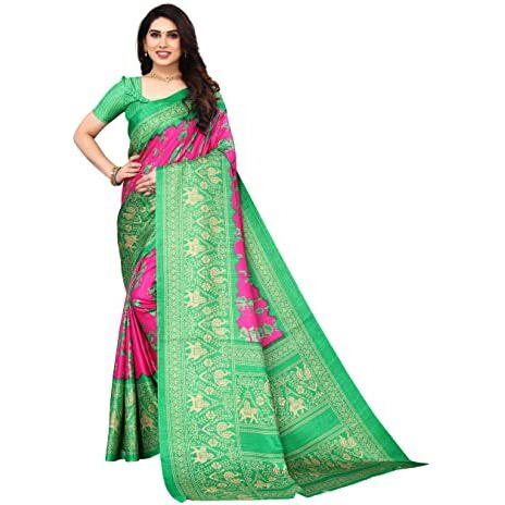 Bee M Pee Designer Silk Cotton Blend (Fancy Party Stylish Sarees for Women_Pink)