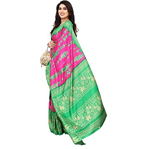 Bee M Pee Designer Silk Cotton Blend (Fancy Party Stylish Sarees for Women_Pink)