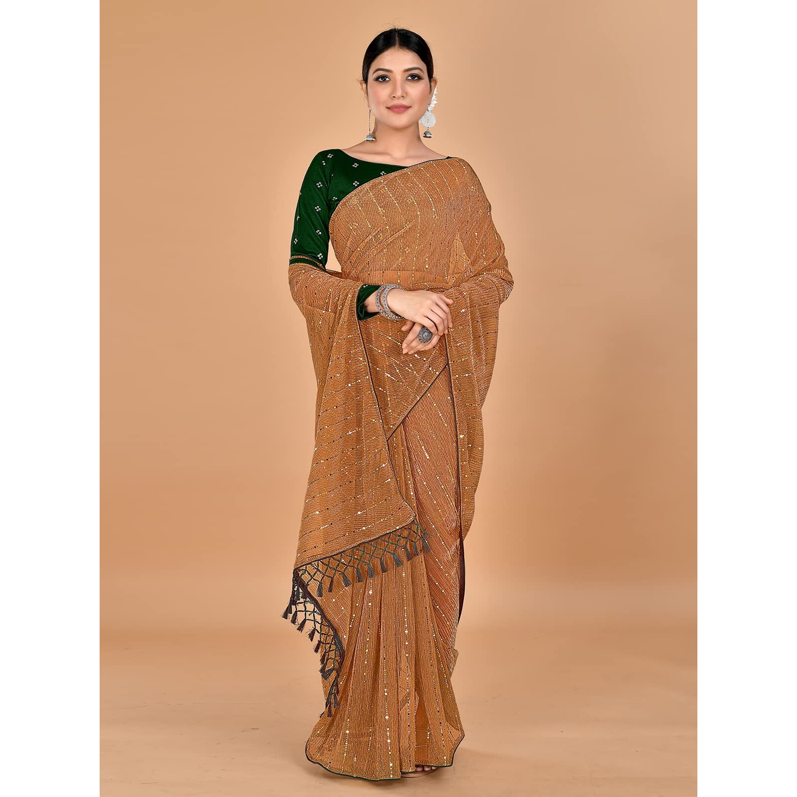 Granthva Fab Womens Embellished Silk Blend Fancy Saree with Blouse Piece (GF-328_Yellow)