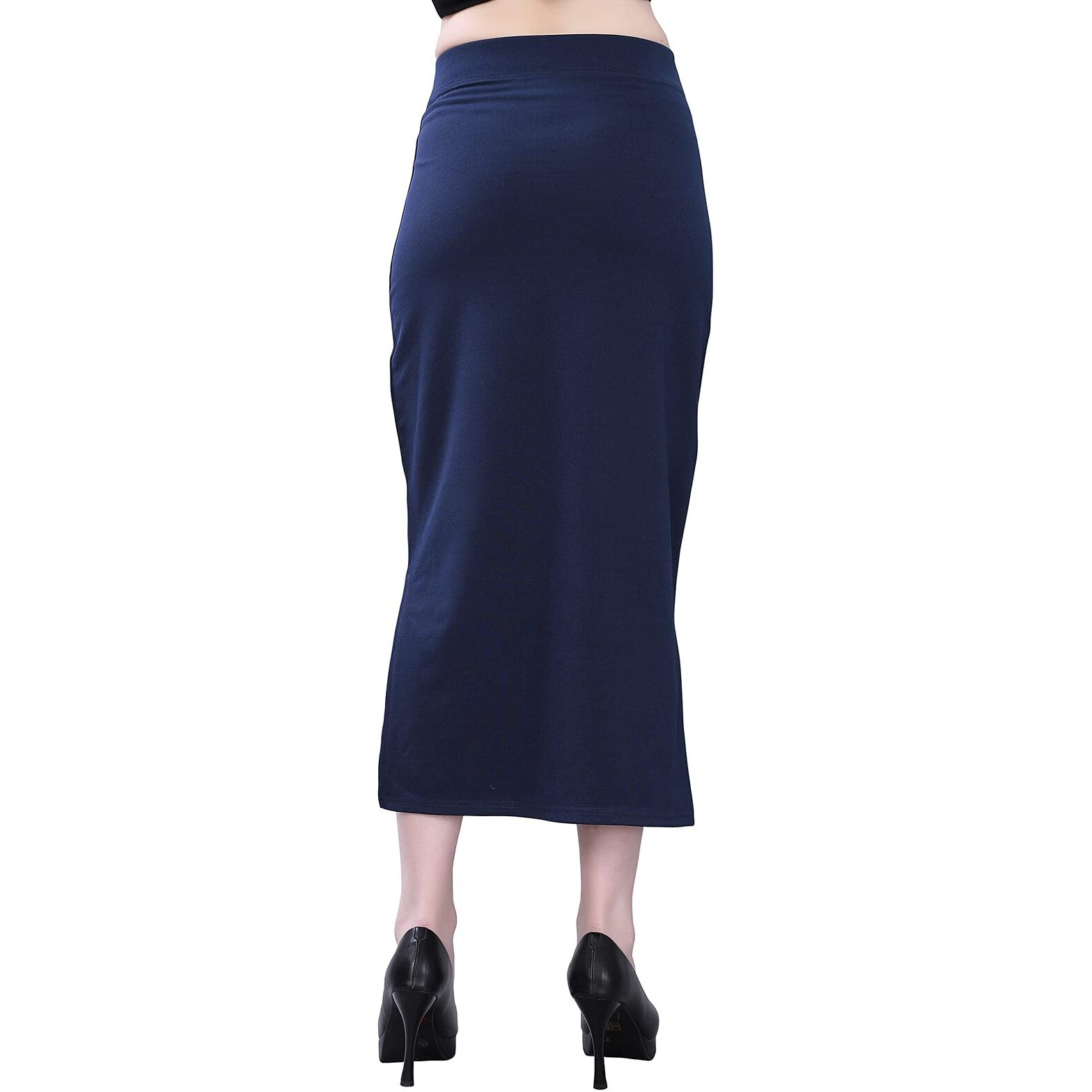 Selvia Womens Lycra Full Elastic Saree Shapewear Petticoat Pack of 2 (180TKN112-S_180TKN111-S_Navy Blue||Pink)