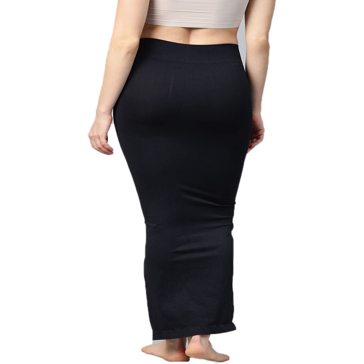 Tkeshto Womens Cotton Lycra Microfiber Saree Shapewear Petticoat for Women, Cotton Blended Shape Wear for Saree Black