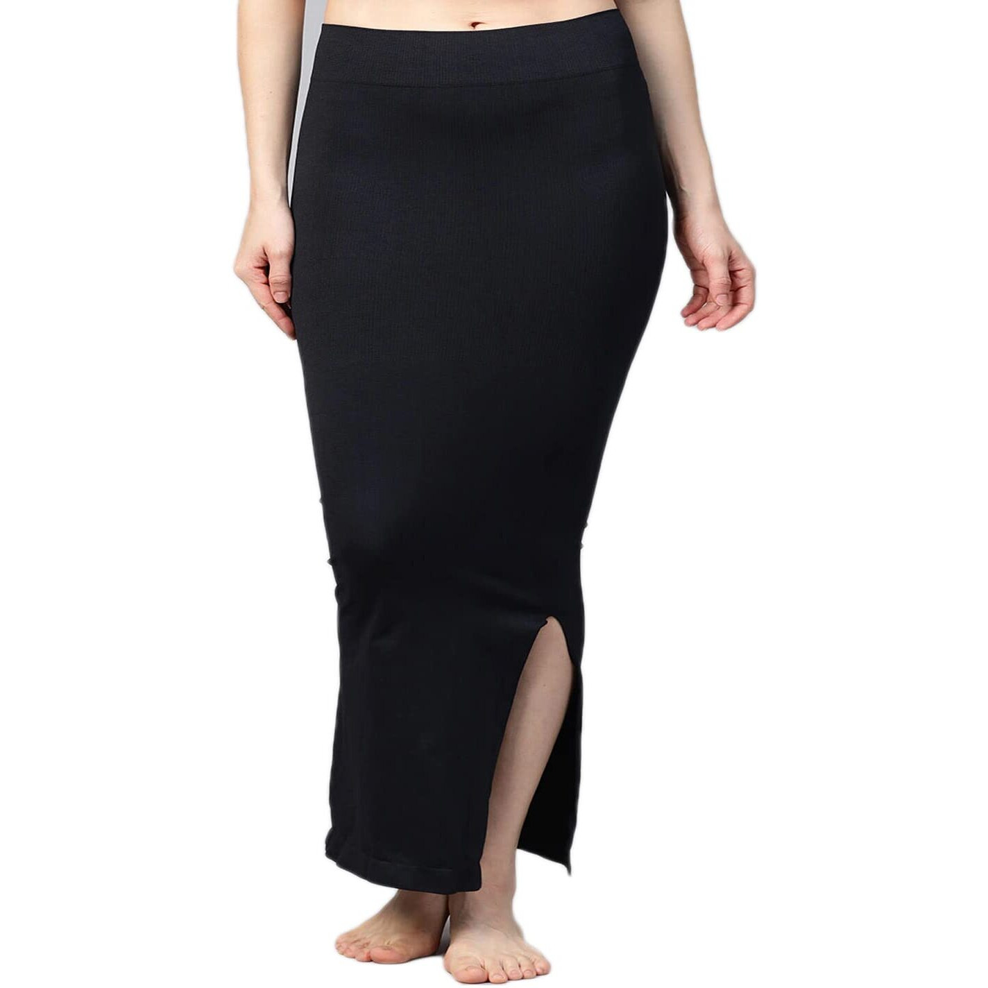 Tkeshto Womens Cotton Lycra Microfiber Saree Shapewear Petticoat for Women, Cotton Blended Shape Wear for Saree Black