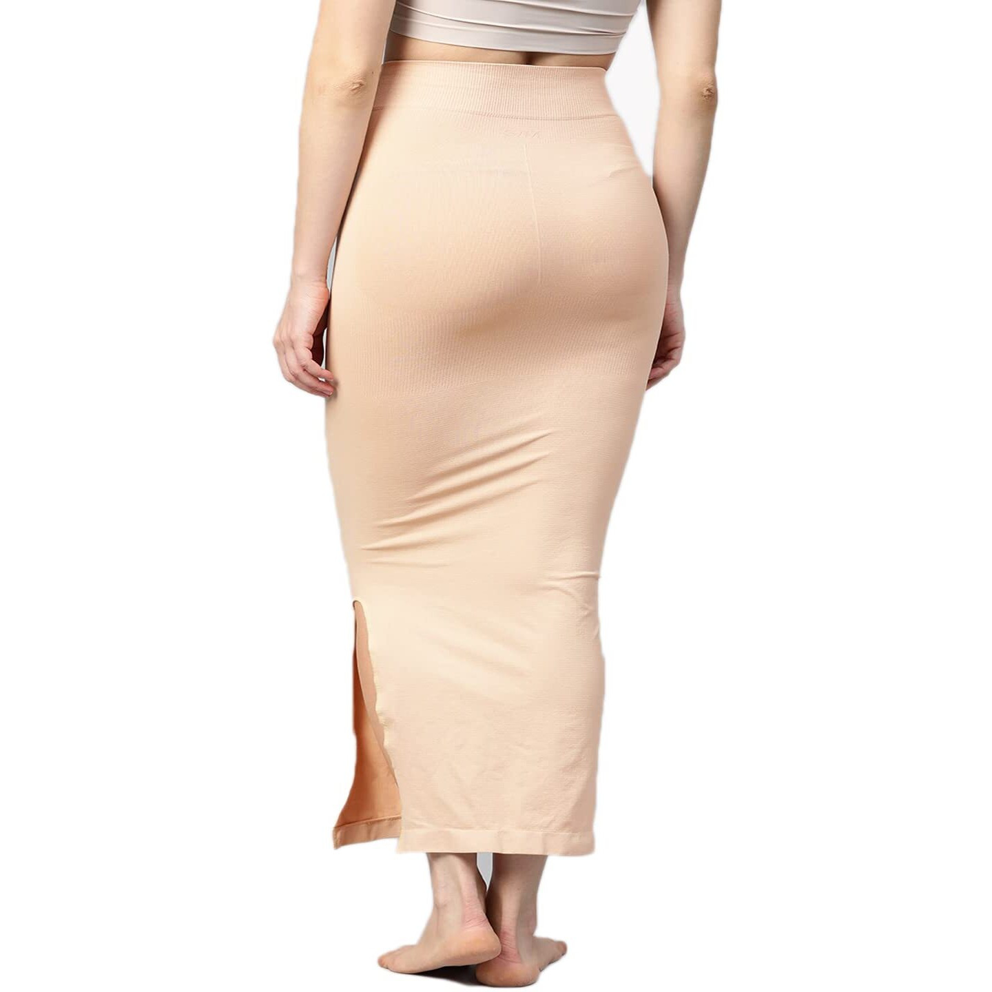 Tkeshto Womens Cotton Lycra Microfiber Saree Shapewear Petticoat for Women, Cotton Blended Shape Wear for Saree Beige