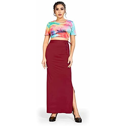 Confort Look Womens Maroon Microfiber Saree Shapewear (Confort Saree Shapewear Maroon S)