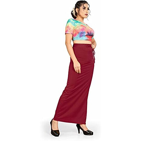 Confort Look Womens Maroon Microfiber Saree Shapewear (Confort Saree Shapewear Maroon S)