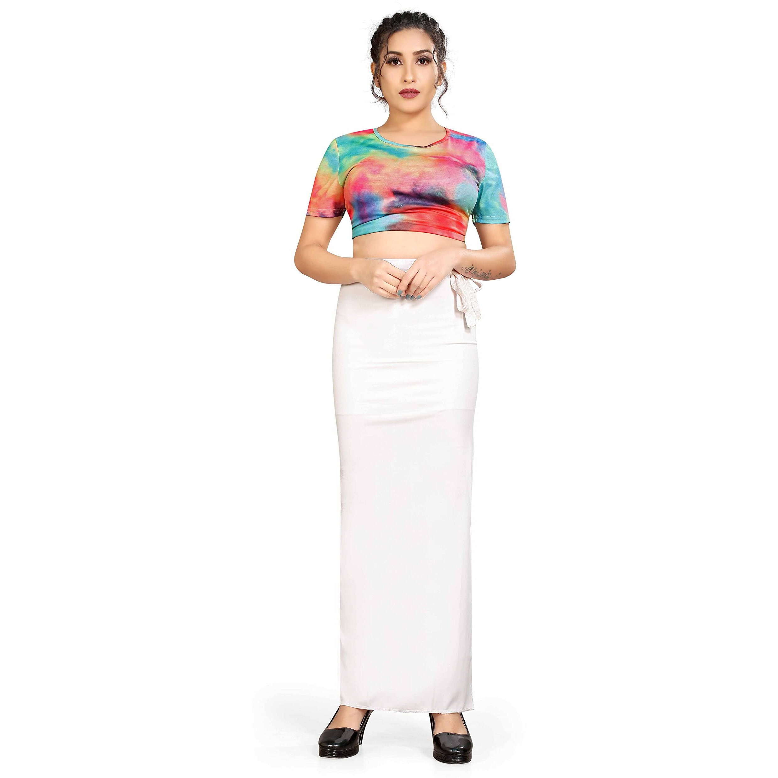 Confort Look Womens White Microfiber Saree Shapewear (Confort Saree Shapewear White M)