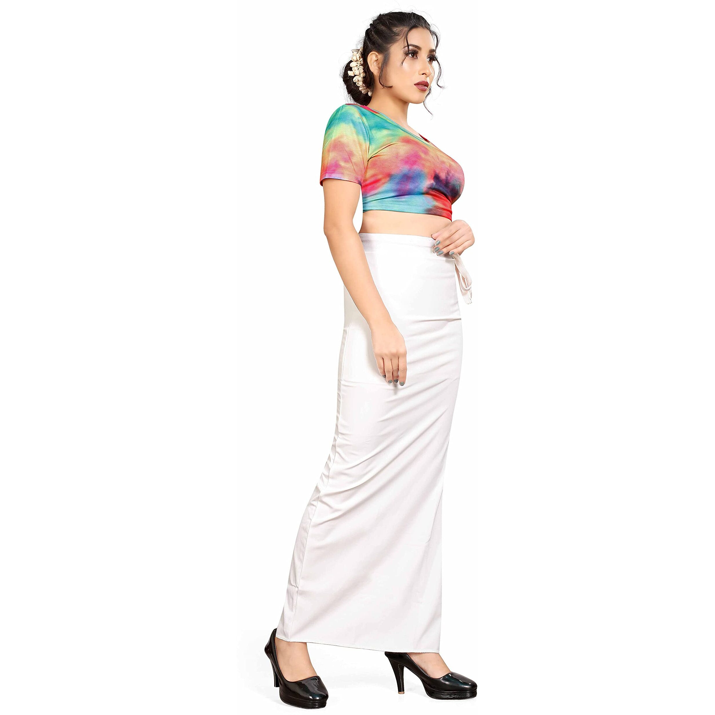 Confort Look Womens White Microfiber Saree Shapewear (Confort Saree Shapewear White M)