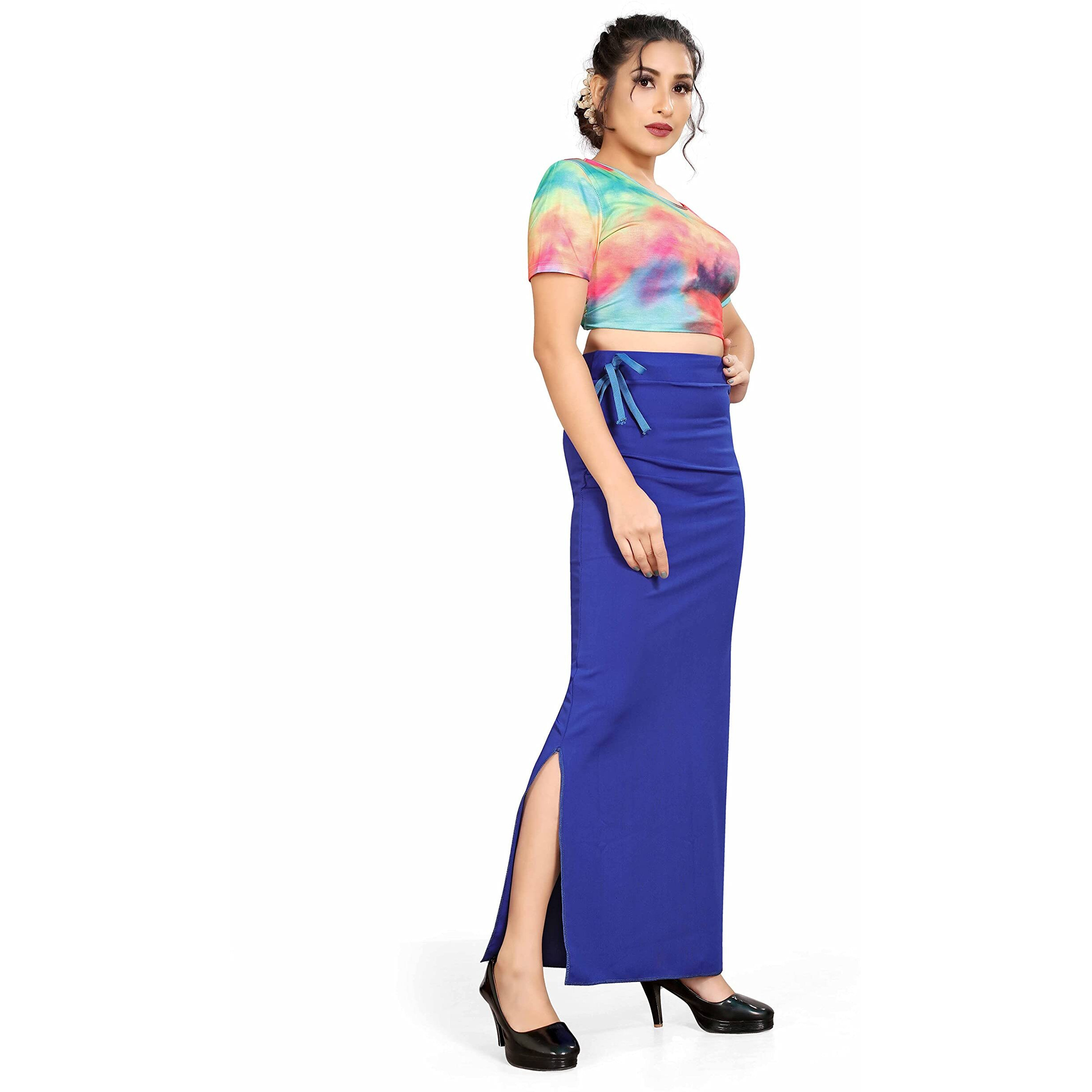 Confort Look Womens Royal Blue Microfiber Saree Shapewear (Confort Saree Shapewear Royal Blue S)