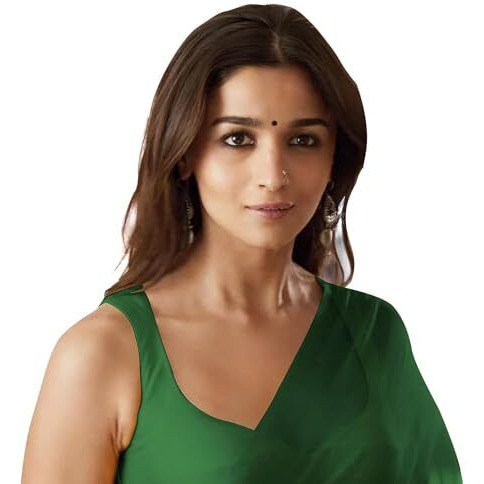 Regolith Designer Saree Womens Plain Polyester Saree (Aiaplainvol1_Turquoise)