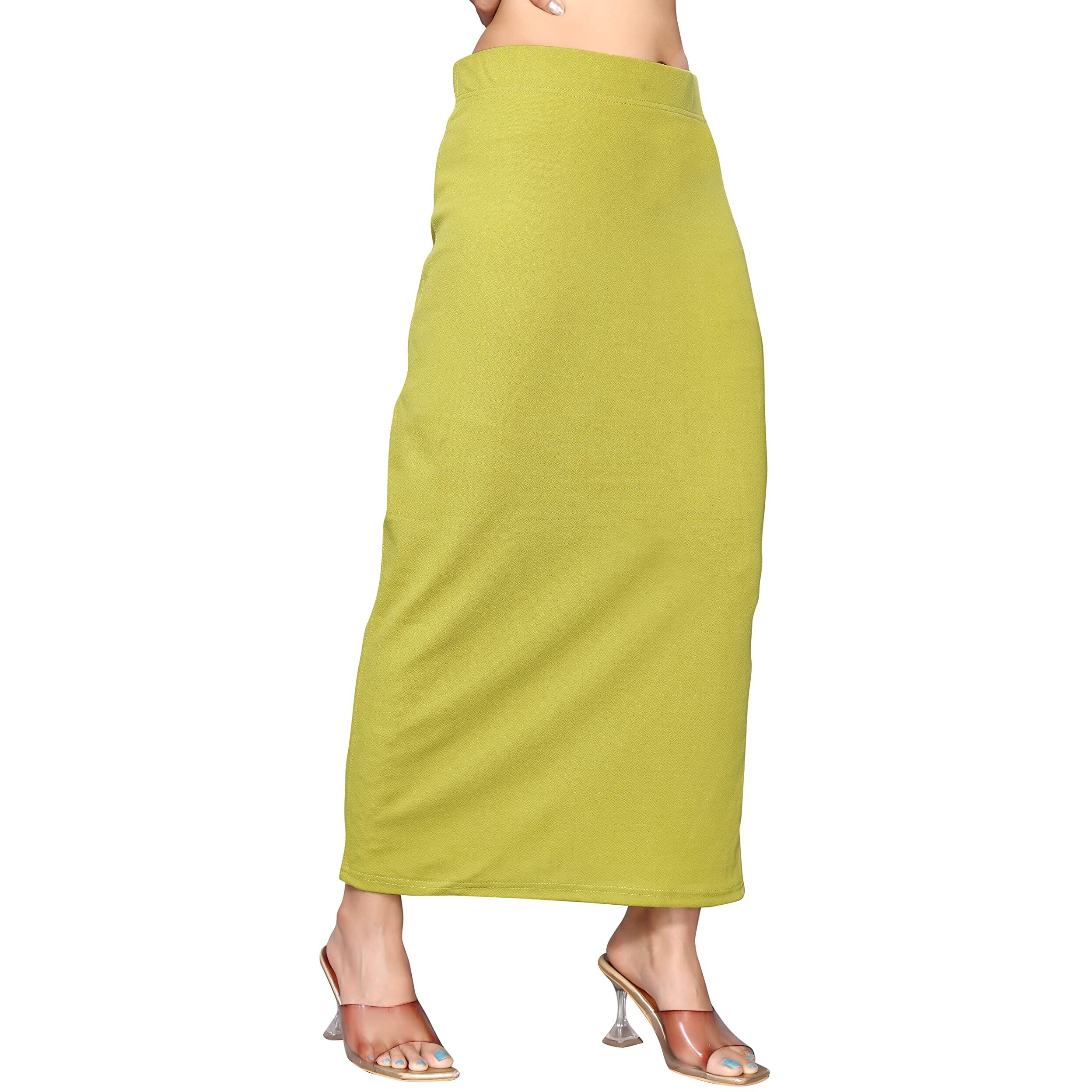 Yashika Womens Full Elastic Lycra Blend Saree Shapewear Petticoat(SDPL-Shape Mehendi-M)