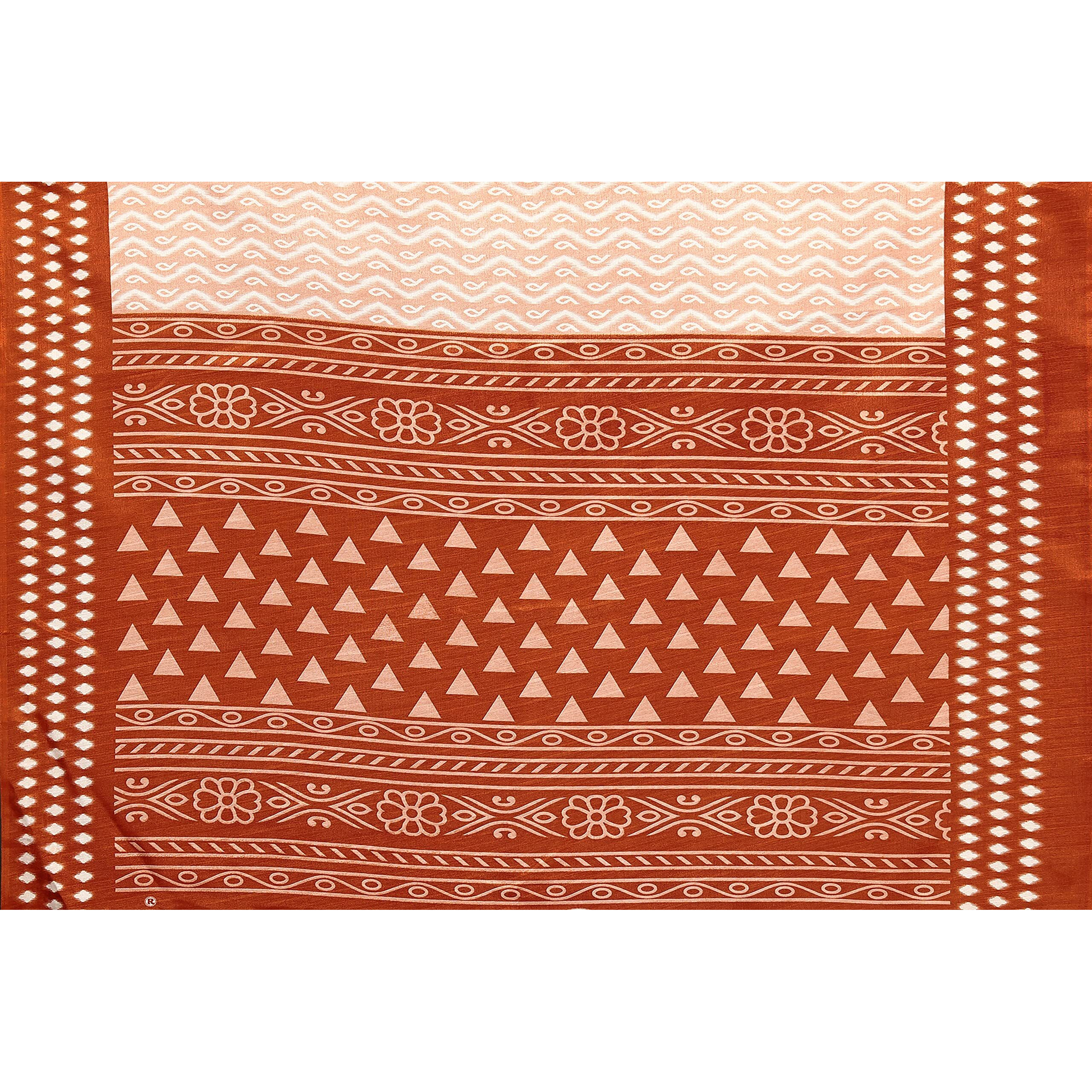 Bee M Pee Designer Silk Cotton Blend (Fancy Party Stylish Sarees for Women_Rust)