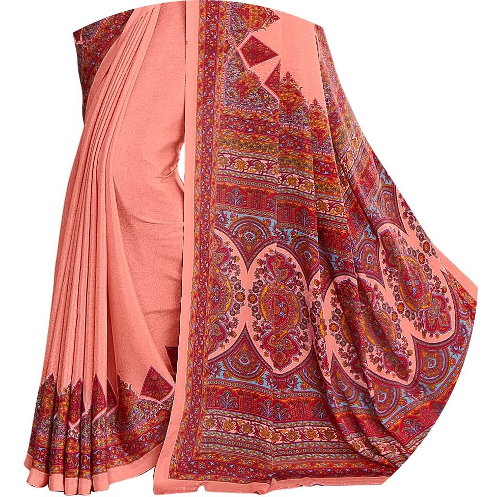 Jaanvi fashion Womens Crepe Saree With Unstitched Blouse Piece(pearl-silk-9012-a)