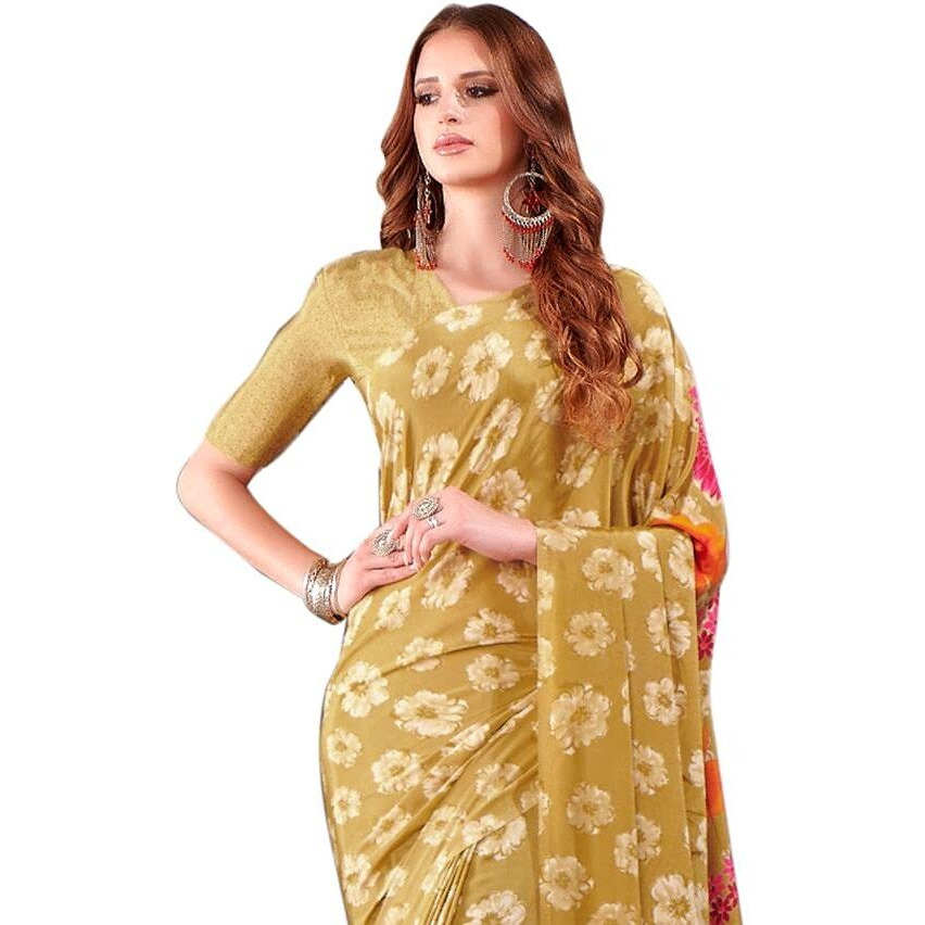 Jaanvi fashion Printed Crepe Silk Saree With Blouse(dream-liner-8906-a)