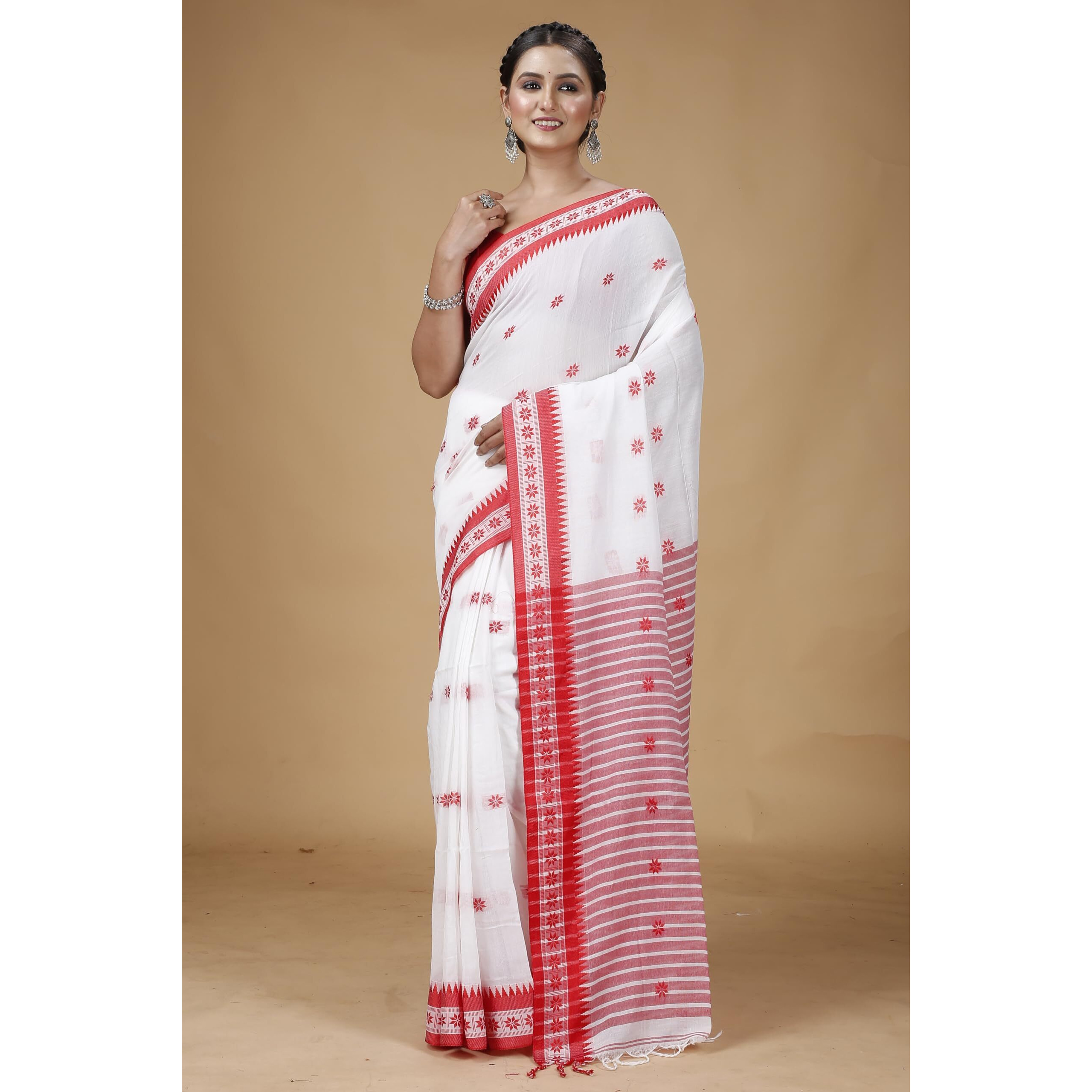 T.J. SAREES Premium Khadi Cotton Sarees for Women, Classy and Elegant Sarees for Women Breathable Cotton Sarees for Everyday Comfort (Yellow, Pack Of 1)
