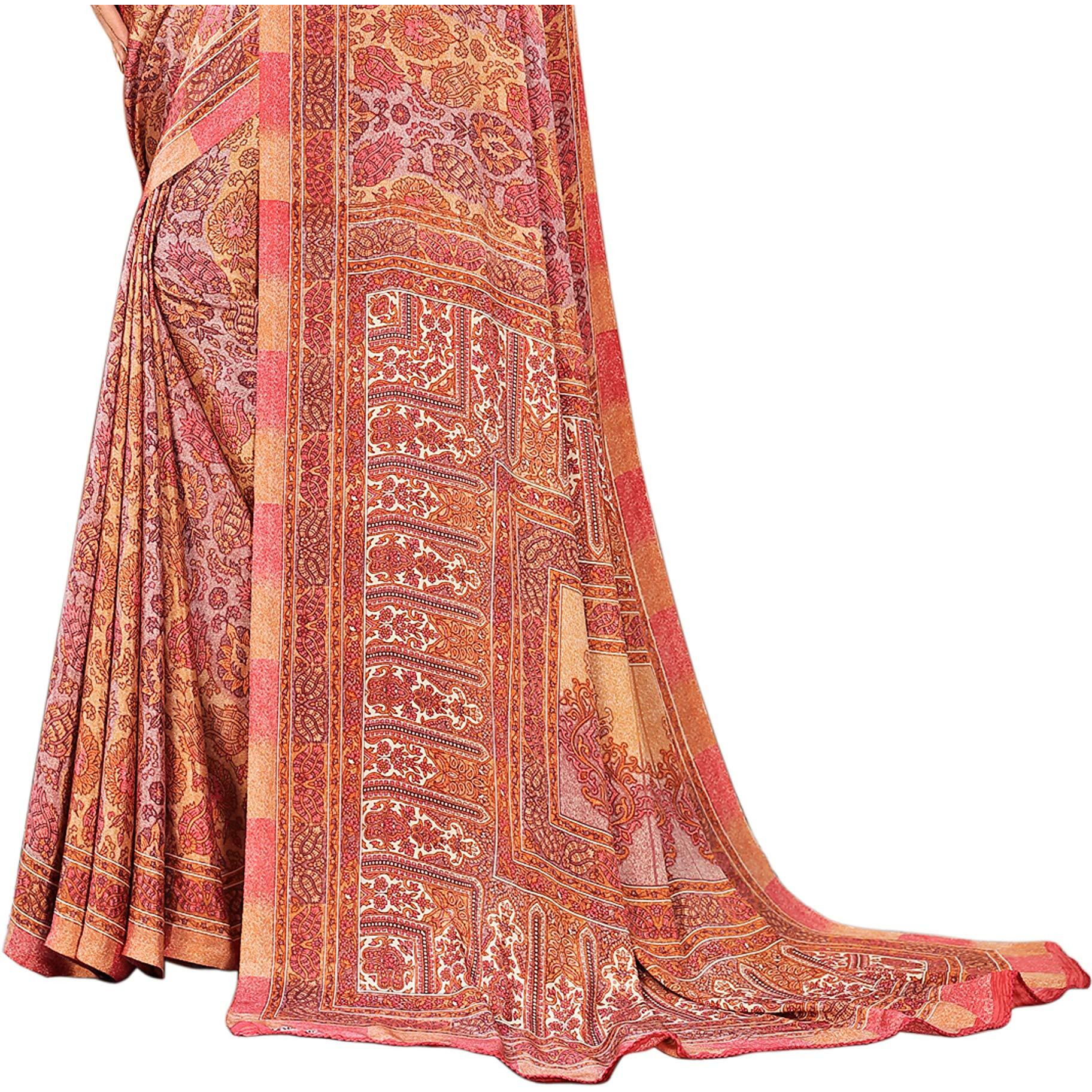 Jaanvi fashion Womens Crepe Silk Printed Saree With Blouse(ethnic-angle-8513-b,Pastel Pink)