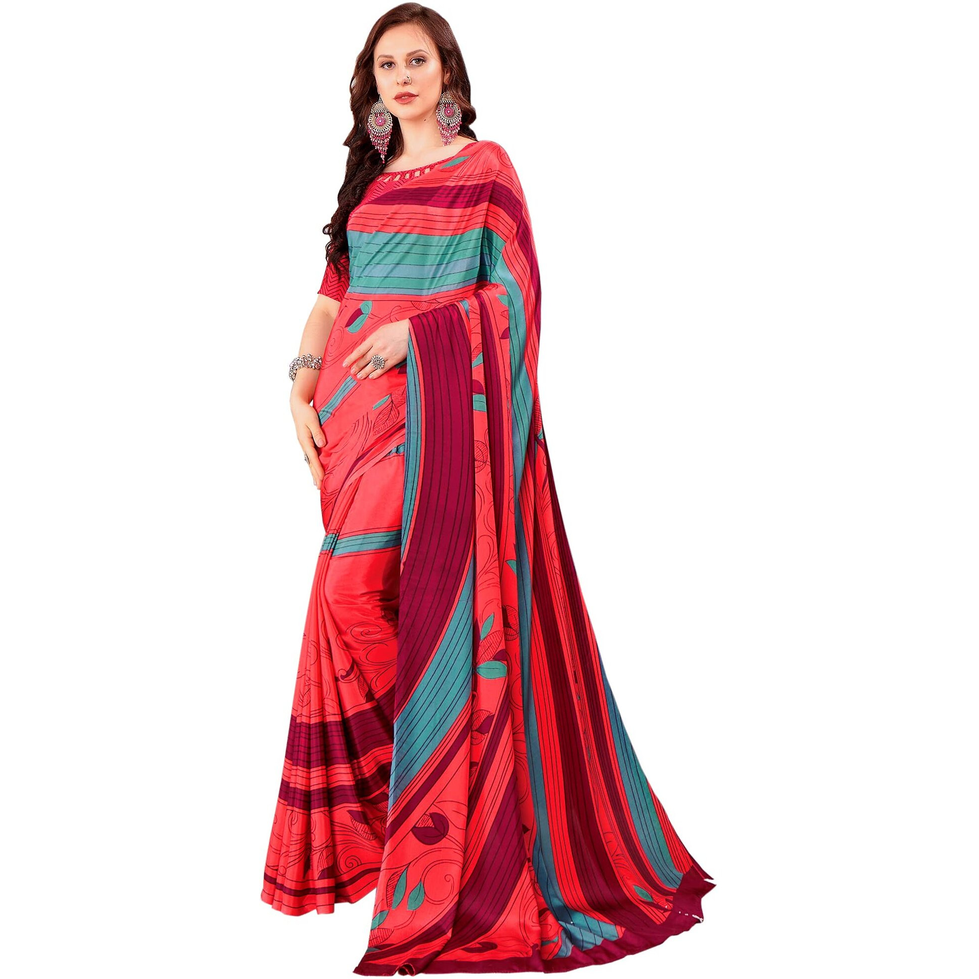 Jaanvi fashion Printed Crepe Silk Saree With Blouse(dream-liner-8901-a)