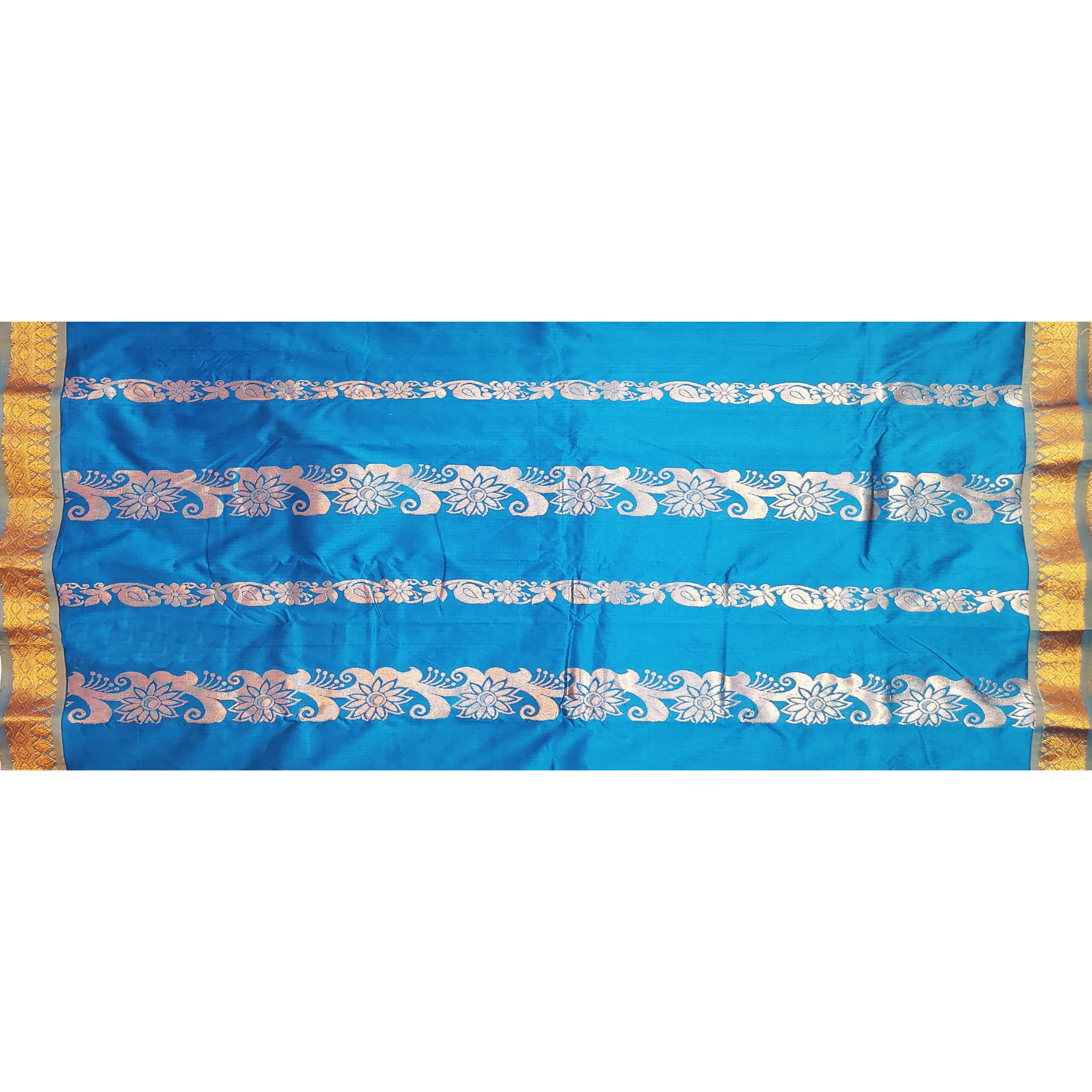 VFCollections Womens Gadwal Cotton Pattu Saree With Blouse (VFC298-139)