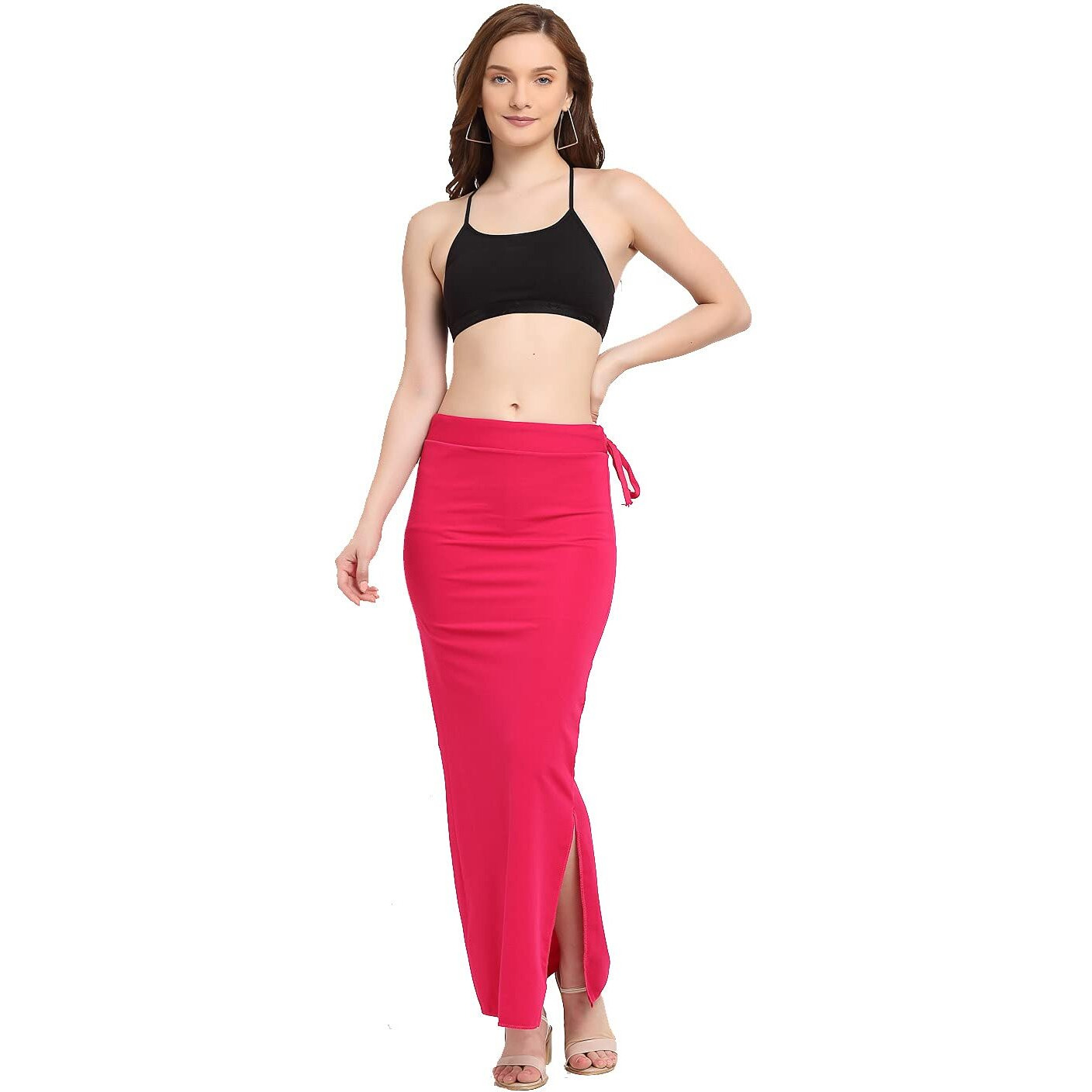 Confort Look Womens Drak Pink Microfiber Saree Shapewear (Confort Saree Shapewear Dark Pink S)