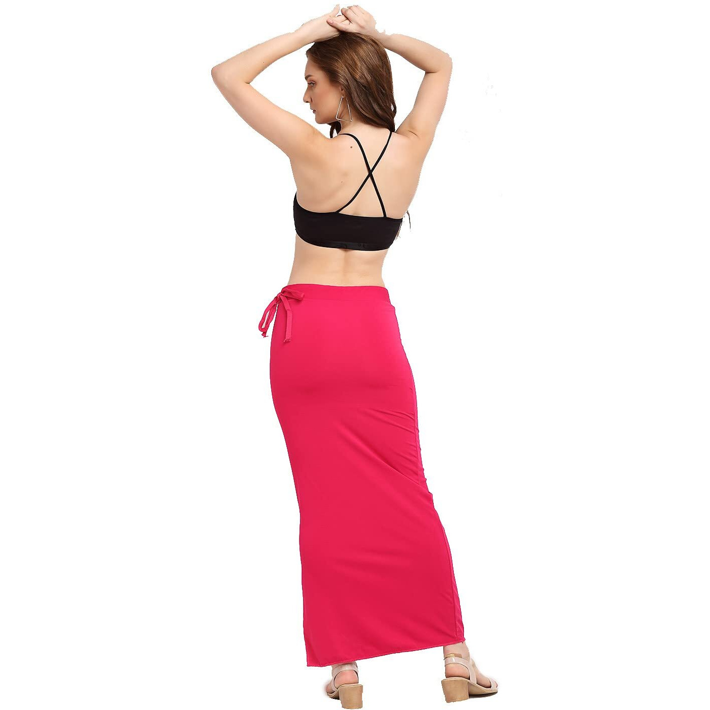 Confort Look Womens Drak Pink Microfiber Saree Shapewear (Confort Saree Shapewear Dark Pink XL)